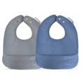 Classic Set of Soft Vegan Leather Easy Clean Bibs 012 Months