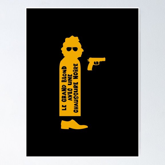 Classic Seventies French Comedy Silhouette One Black Shoe Portrait Wall Art Retro Decor, Unframed Canvas