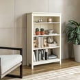 thumbnail image 1 of Camaflexi Classic Shaker Style Bookshelf, Solid Wood Bookcase with MDF Back Panel, 48”, Off White, 1 of 6