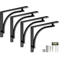 thumbnail image 1 of Classic Shelf Bracket Set by Balin Designs (Black) for 10 inch - 12 inch Mantel Shelves L Brackets – Heavy Duty Decorative Metal Supports – Easy Installation with Hardware Included - Set of 4, 1 of 9