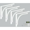 thumbnail image 1 of Classic Shelf Bracket Set by Balin Designs (White) for 6 inch, 8, 10 inch Mantel Shelves L Brackets – Heavy Duty Decorative Metal Supports – Easy Installation with Hardware Included - Set of 4, 1 of 9