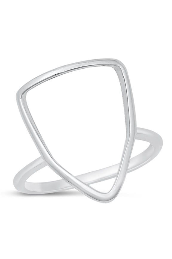 Classic Shield Amulet Ring .925 Sterling Silver Cutout Band Jewelry Female Male Unisex Size 7