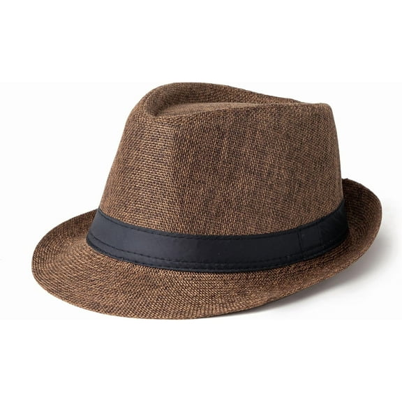 Classic Short Brim Fedora Hats Summer Beach Trilby Hat for Men Women with Band