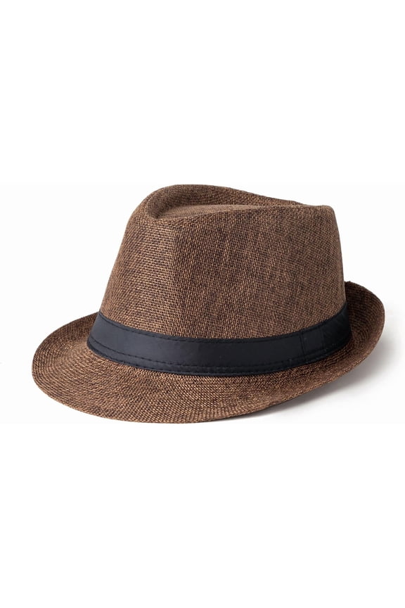 Classic Short Brim Fedora Hats Summer Beach Trilby Hat for Men Women with Band