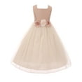 thumbnail image 1 of Classic Silk Bodice Elegant Waist Big Girl Graduation Flower Girls Dresses (42KD8) Vintage Rose 10, 1 of 3