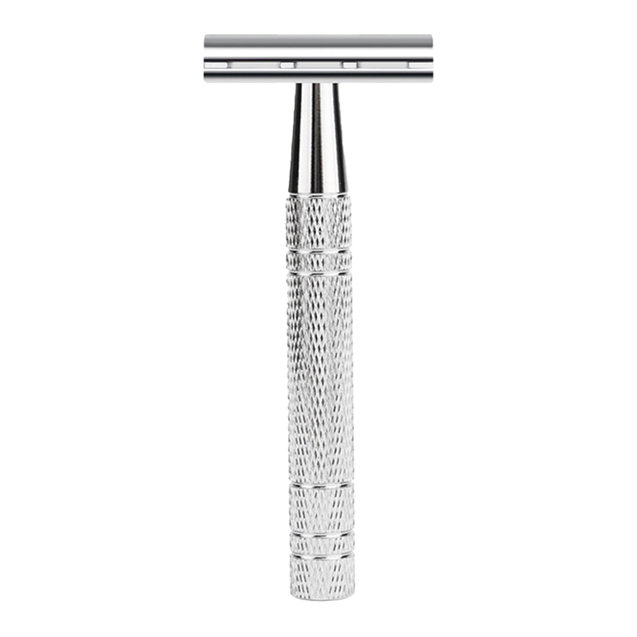 Waysh Classic Wet Shave 20 Blade Safety Razor Kit with Stand, Silver