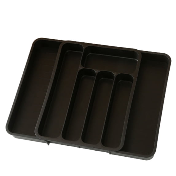 Classic Silverware Tray, 7-Compartment Kitchen Organizer with Expandable Left & Right Sides, Cutlery & Utensil Drawer Divider, 1-Pack