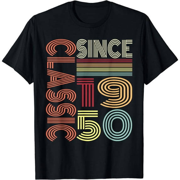 Classic Since 1950 Vintage Retro Style Birthday Graphic T-Shirt