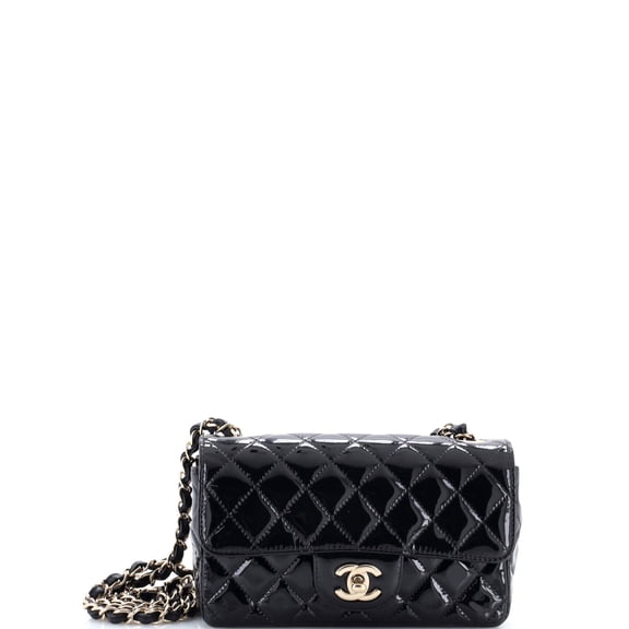 Classic Single Flap Bag Quilted Patent Mini By Rebag