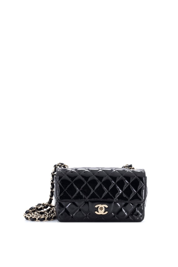 Classic Single Flap Bag Quilted Patent Mini By Rebag