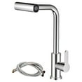 thumbnail image 1 of Classic Single Handle Pull Out Faucet, Waterfall Stainless Steel Sink Faucet for Farmhouse Camper Laundry Rv Bar (Silver), 1 of 8