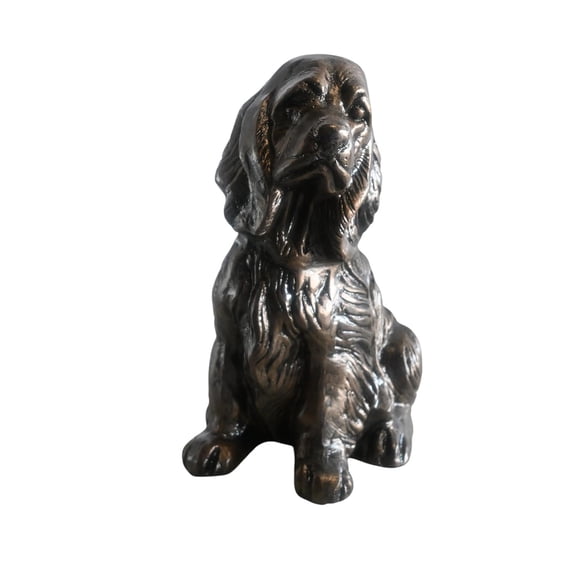 Classic Sitting Cocker Spaniel Handcrafted Aluminum Statue 9"x7"x14"H