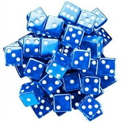 Classic Six-Sided Board Game d6 Pipped Dice, 19mm Blue, 25-pack