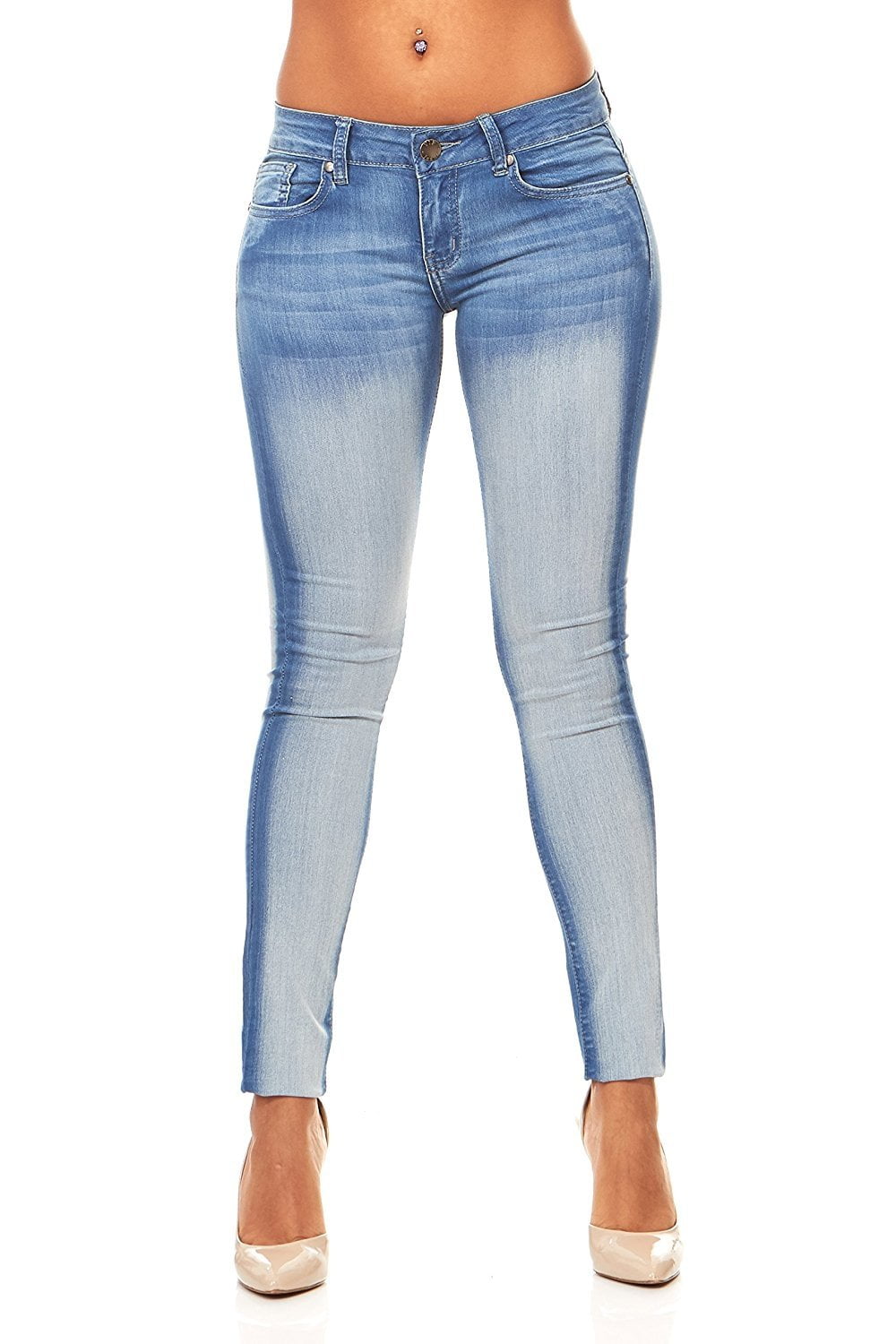 Classic Skinny Jeans for Women Slim Fit Stretch Stone Washed Jeans Juniors  Sizes 7 Electric Blue