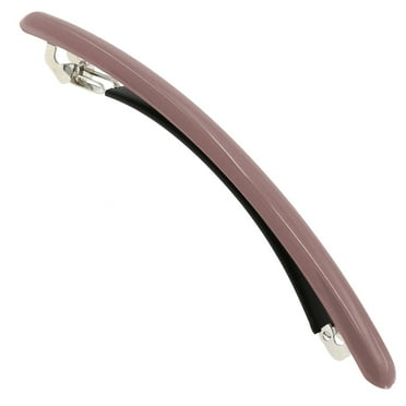 Camila Paris CP3252 French Hair Barrette Large Gray, Long Skinny Strong Hold Grip Hair Clips for Women, Thin Rubberized Automatic Clasp No Slip Durable Styling Girls Hair Accessories, Made in France