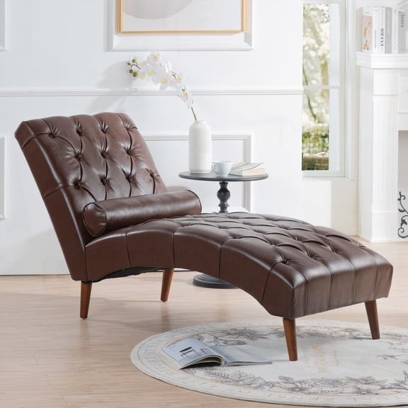 Classic Sled Design Upholstered Chaise Lounge - 220 LBS Maximum Load Bearing