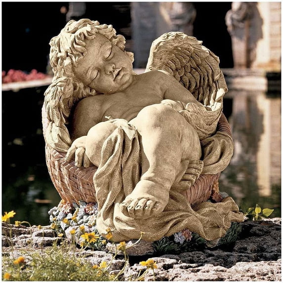 Classic Sleeping Cherub Baby Angel Home Garden Statue Sculpture ...