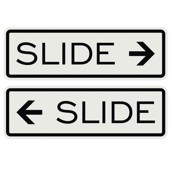 Classic Slide Door Sign - Lt Gray - Small