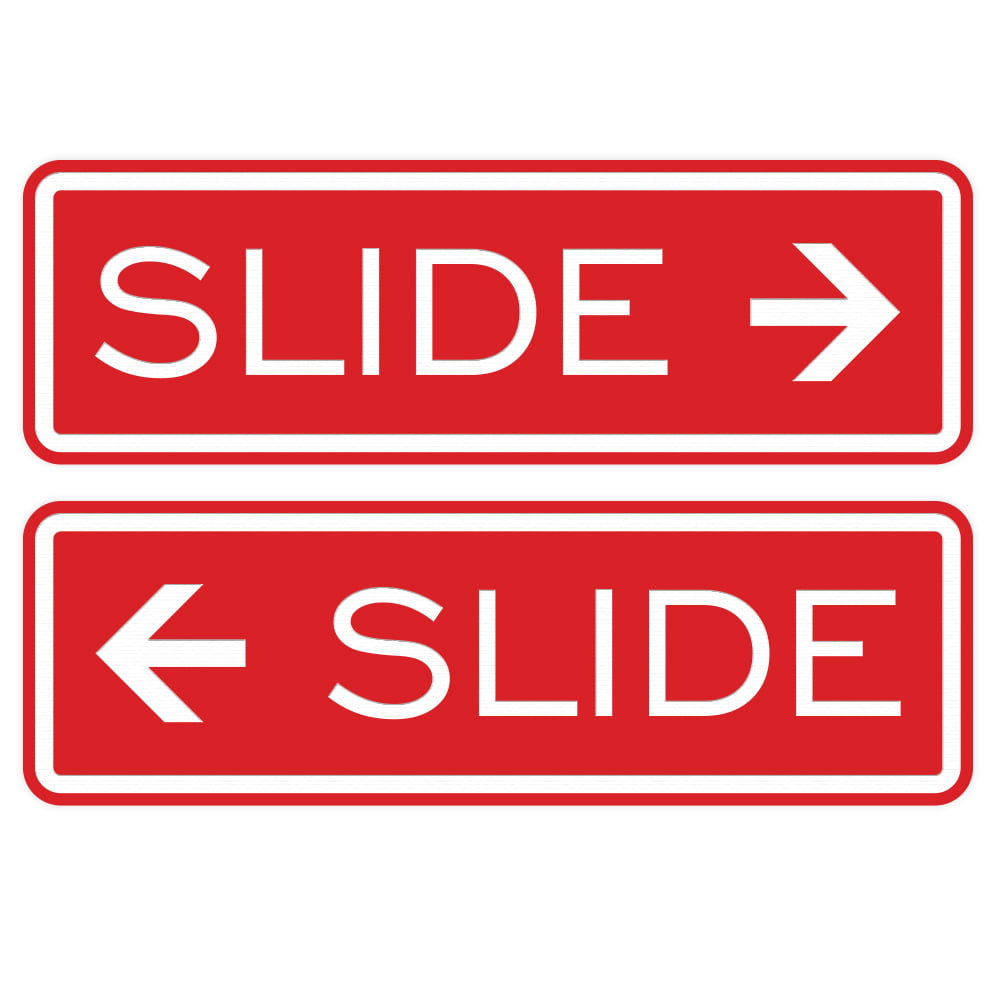 Classic Slide Door Sign -Red - Medium 