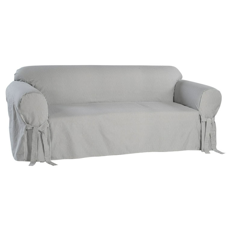 Classic Slip Covers Stripe On Cotton Twill One Piece Slipcover