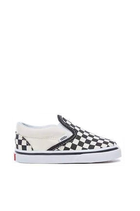 CLASSIC SLIP-ON Sneakers, Black/White Checkerboard/White, 7.5 M US Toddler