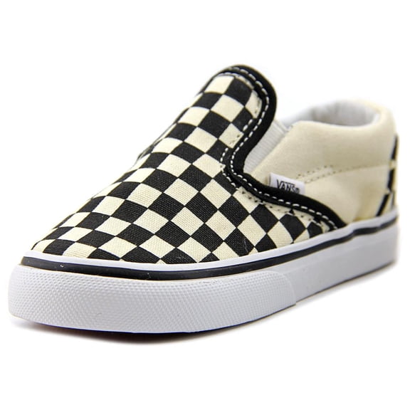 vans kids' classic slip-on - k, black checkerboard/white, 8.5 m us toddler