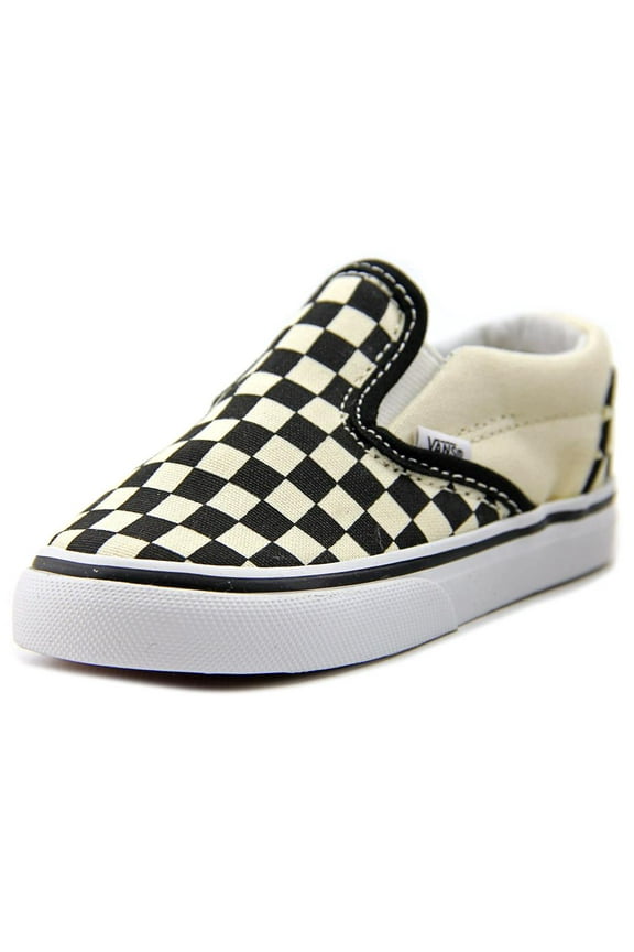 kids' classic slip-on - k, black checkerboard/white, 8.5 m us toddler