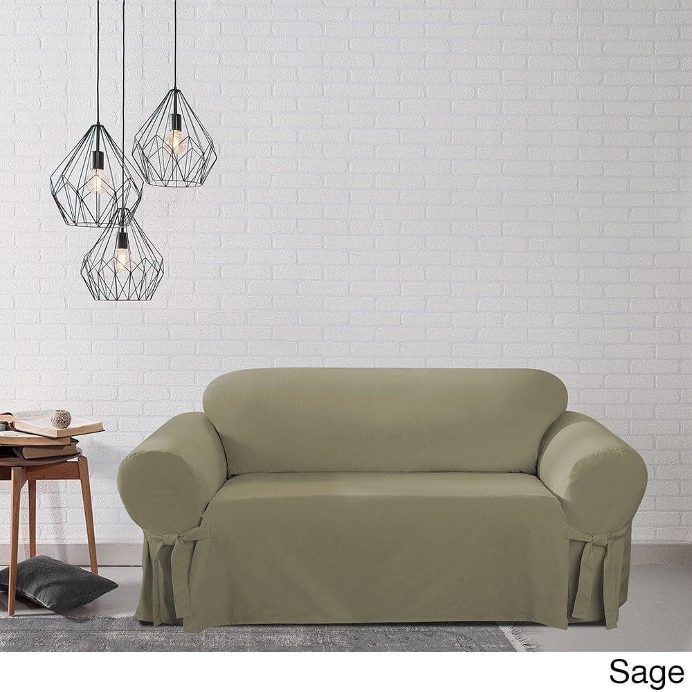 Classic Slipcover Twill one piece sofa slipcover