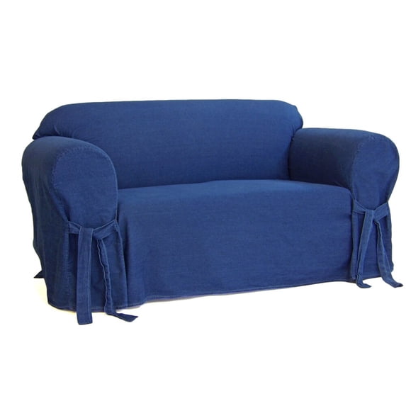 Classic Slipcovers Authentic Denim One-piece Loveseat Slipcover - N/A