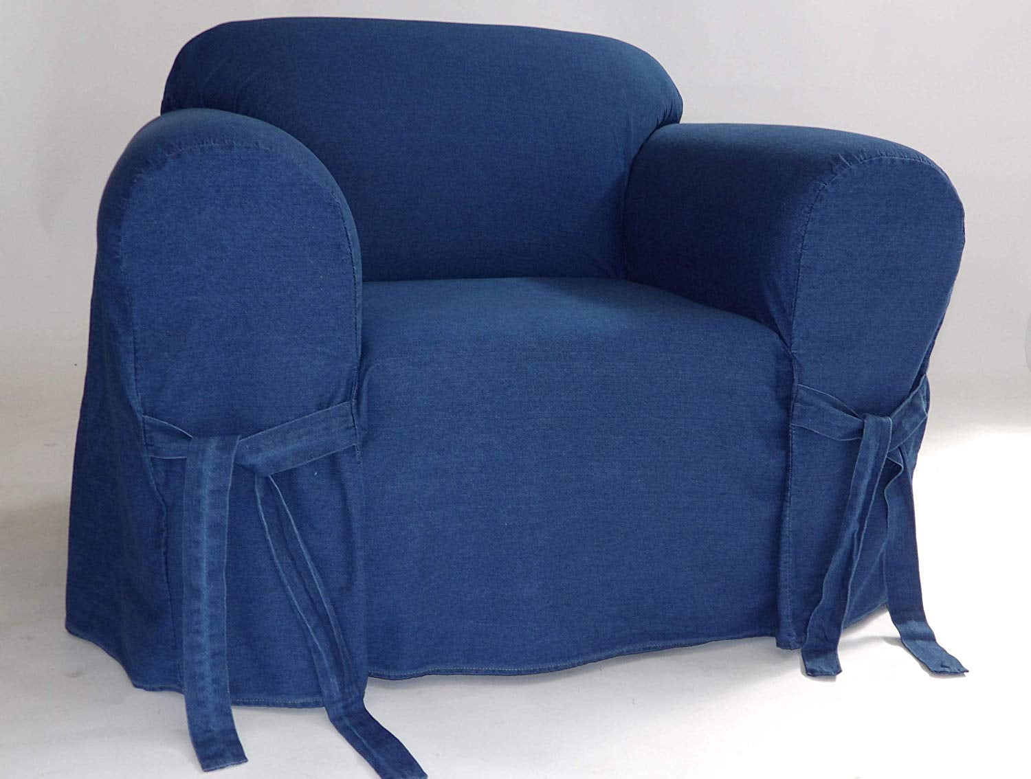 Classic Slipcovers Denim one piece chair slipcover