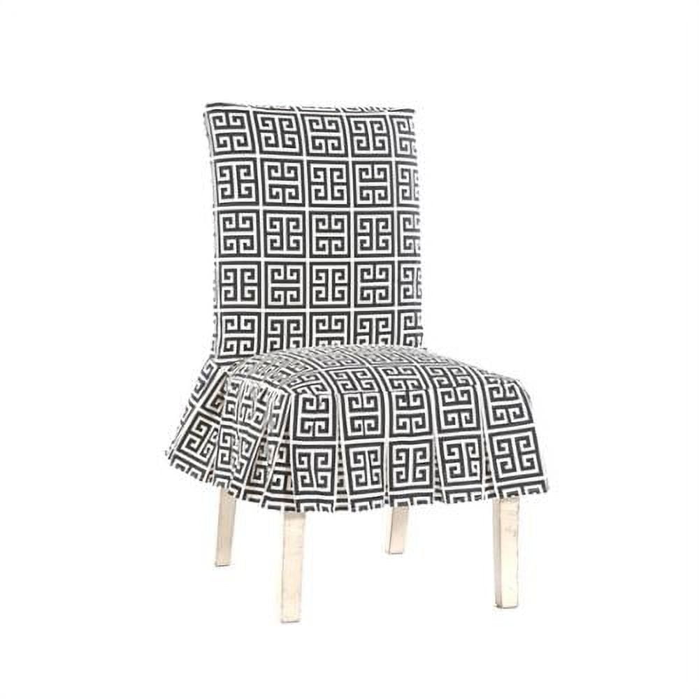 Black and White Geometric Cotton Dining Chair Slipcover