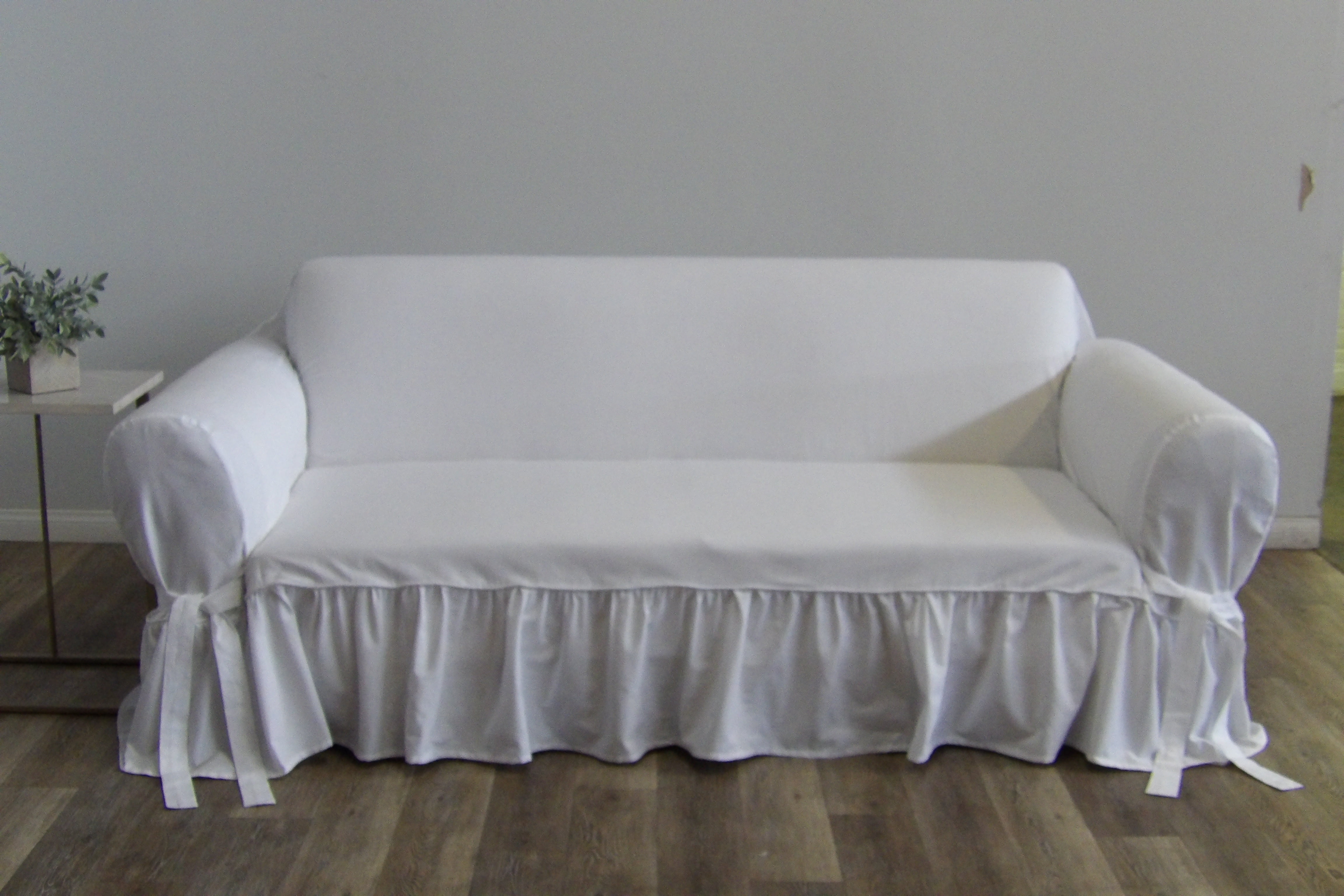 Large Couch Cover Classic Slipcovers Ruffled One Piece Sofa Slipcover