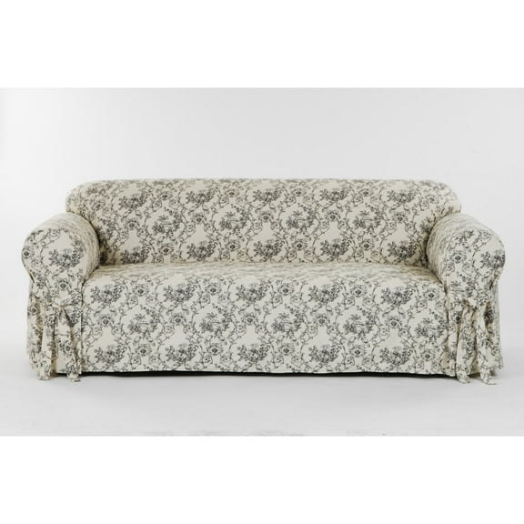 Classic Slipcovers Toile Print One Piece Washable Sofa Slipcover