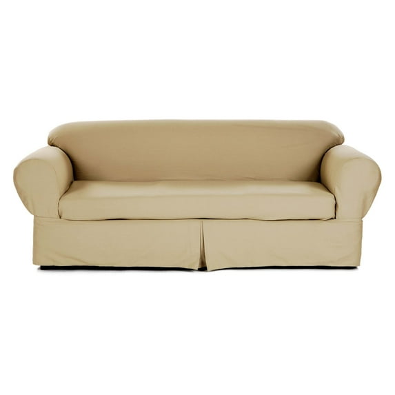 Classic Slipcovers Two Piece Twill Chair Slipcover Red
