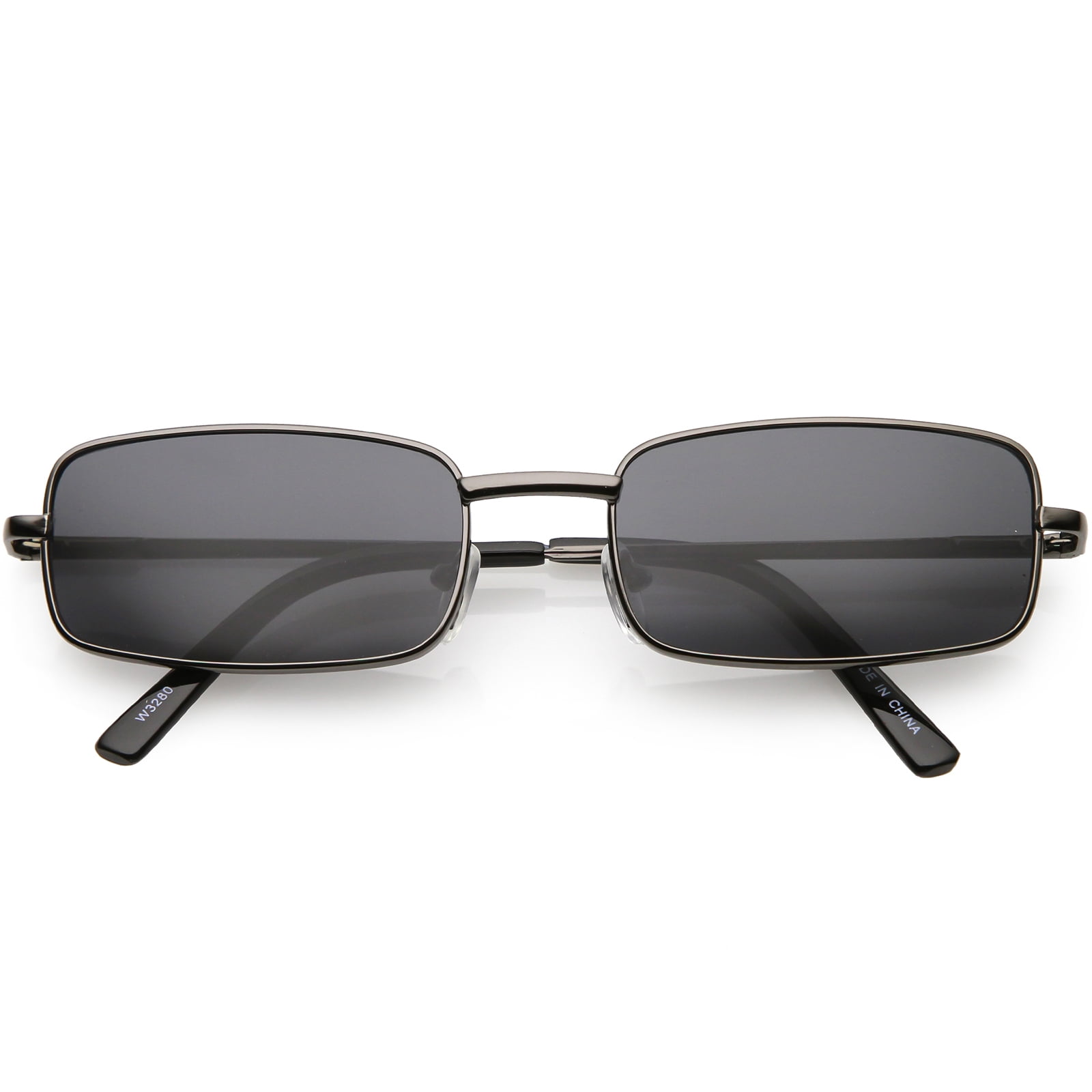 ✨Women\'s Grey Small Narrow Rectangle Sunglasses Retro Skinny Sunnies Eyewear SOJOS Small Y2k Narrow Rectangle Sunglasses Womens Mens  main image 4