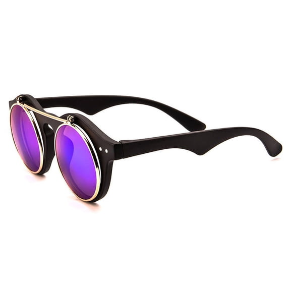Classic Small Retro Steampunk Circle Flip Up Glasses / Sunglasses Cool Retro New Model