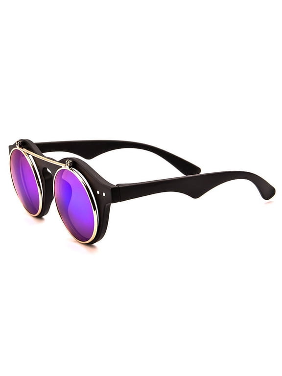 Classic Small Retro Steampunk Circle Flip Up Glasses / Sunglasses Cool Retro New Model