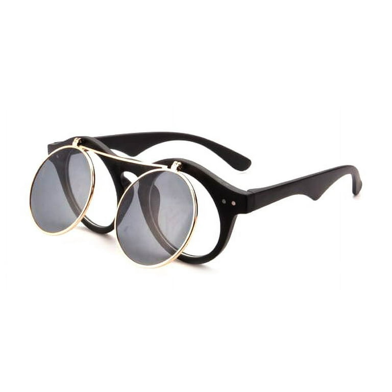 Classic Small Retro Steampunk Circle Flip Up Glasses / Sunglasses Cool  Retro New Model