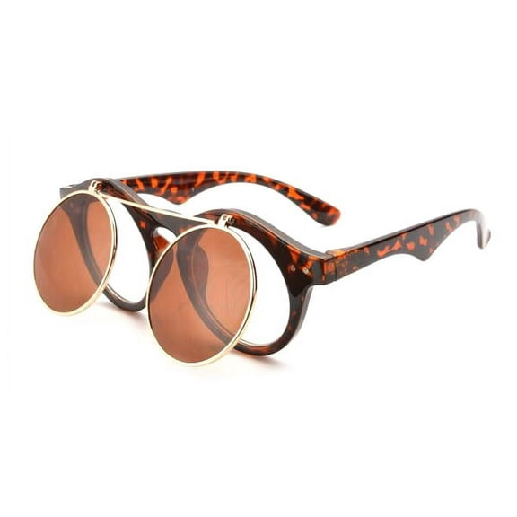 Classic Small Retro Steampunk Circle Flip Up Glasses / Sunglasses Cool Retro New Model
