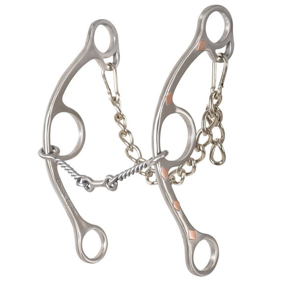 Classic Equine Sherry Cervi Long Shank Gag Bit - Small Twisted Wire Dogbone Mouthpiece - Multiple Sizes