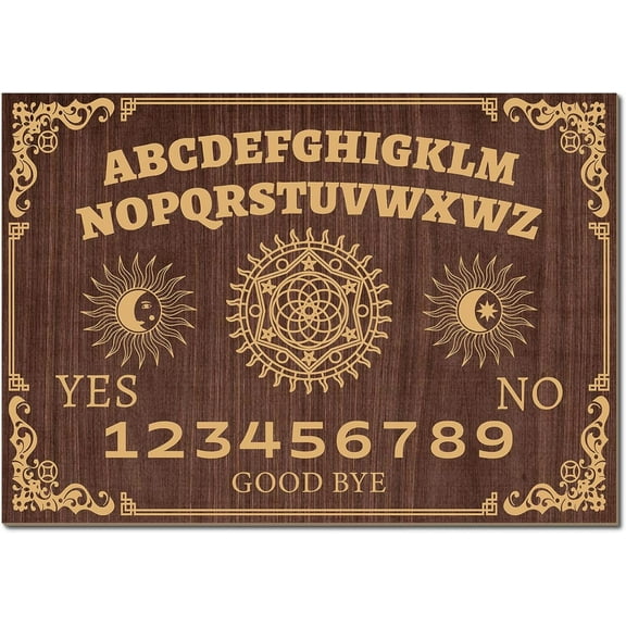 Classic Small Wooden Spirit Board Pendulum Board Talking Board for Divination Decor Stand Plaque for Supplies Gift Home Decor 11.8 x 8.3inch- Brown Camel