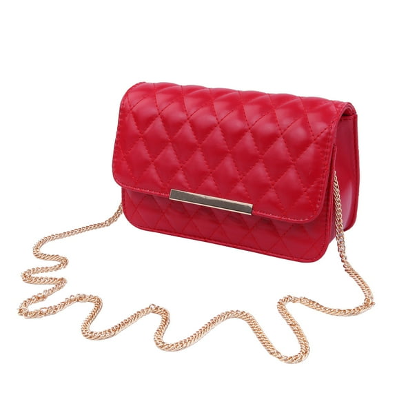 Classic Smooth Quilted Flap Clutch Handbag Crossbody Shoulder Bag