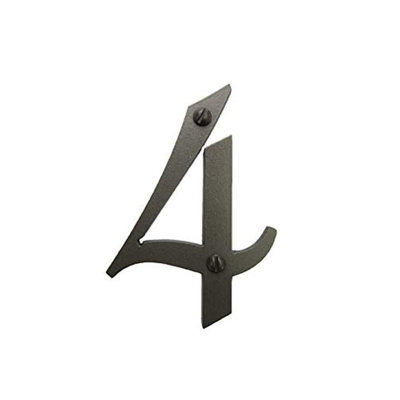 Classic Smooth Spanish Style Address Number 4 (Bronze)