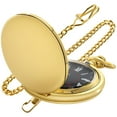 thumbnail image 1 of Classic Smooth Vintage Pocket Watch Alloy Steel Quartz Roman/Arabic Numerals with Chain for Father's Day Xmas Best Gifts Graduation Birthday Gifts, 1 of 6