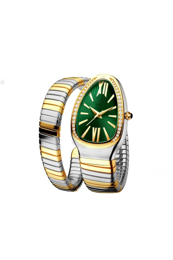 Classic Snake Shape Watch For Women Gold Silver Scaleable Bracelet Watches Bling Diamonds Quartz Ladies Wristwatch