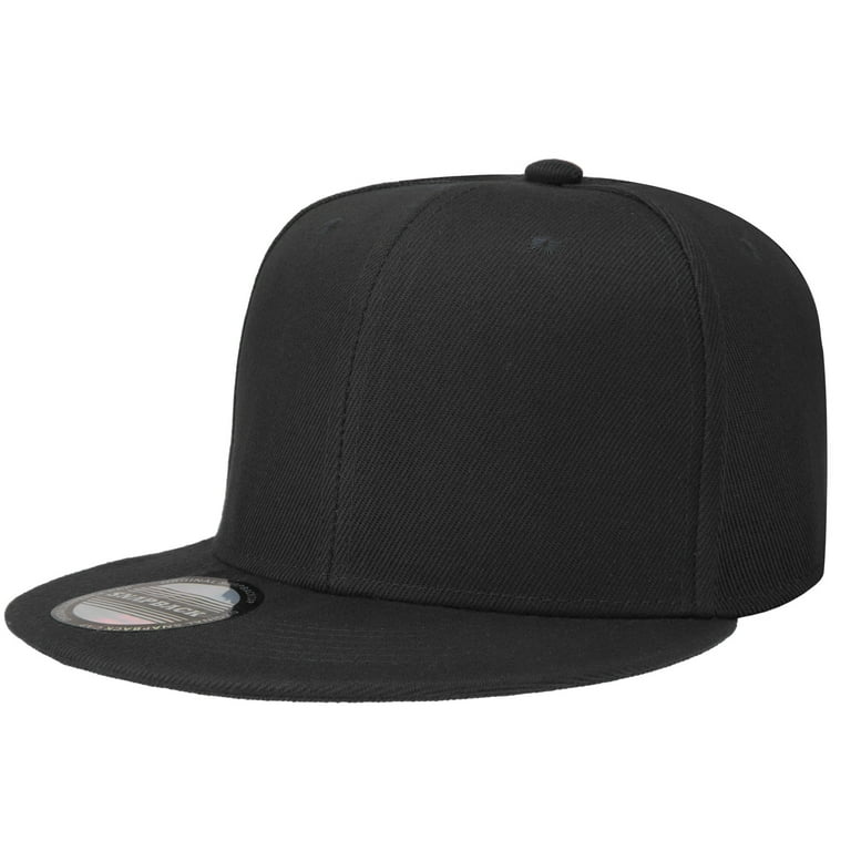 Classic Snapback Hat Cap Hip Hop Style Hat for Youth Men Baseball Cap Flat Brim Blank Solid Color Adjustable Size