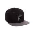 thumbnail image 1 of Classic Snapback Hat Custom A to Z Initial Letters, Black Charcoal Cap Wht Blk Letter Initial F, 1 of 3