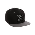 thumbnail image 1 of Classic Snapback Hat Custom A to Z Initial Letters, Black Charcoal Cap Wht Blk Letter Initial X, 1 of 3