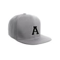 thumbnail image 1 of Classic Snapback Hat Custom A to Z Initial Letters, Light Grey Cap White Black Letter Initial A, 1 of 3