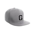 thumbnail image 1 of Classic Snapback Hat Custom A to Z Initial Letters, Light Grey Cap White Black Letter Initial G, 1 of 3
